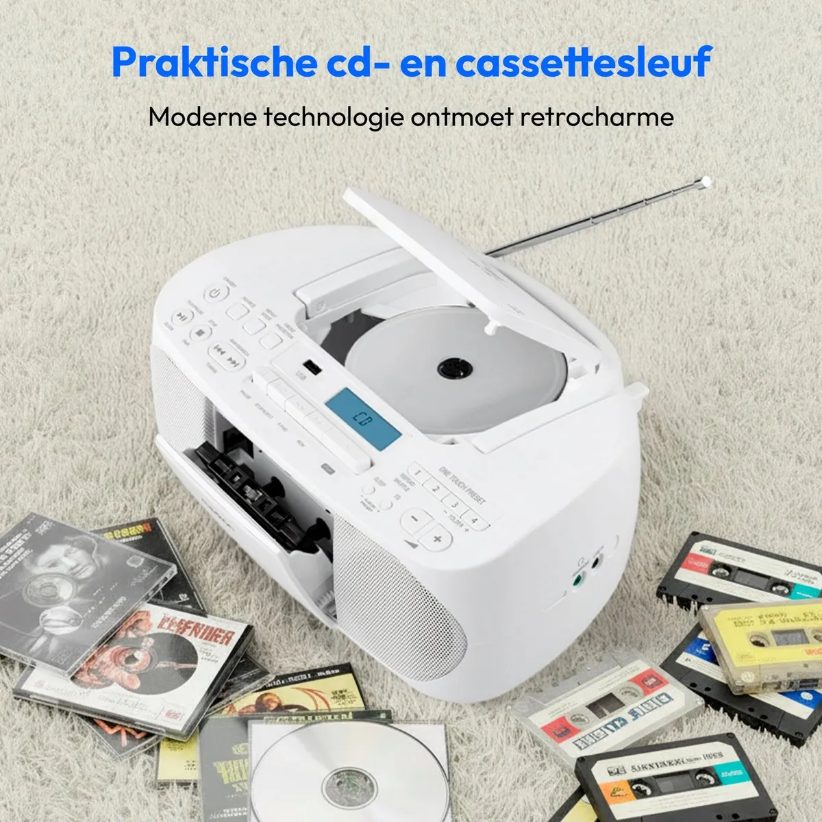 Medion DRX-1 Plus Boombox - DAB+/FM/Bluetooth/CD/MP3 - Wit