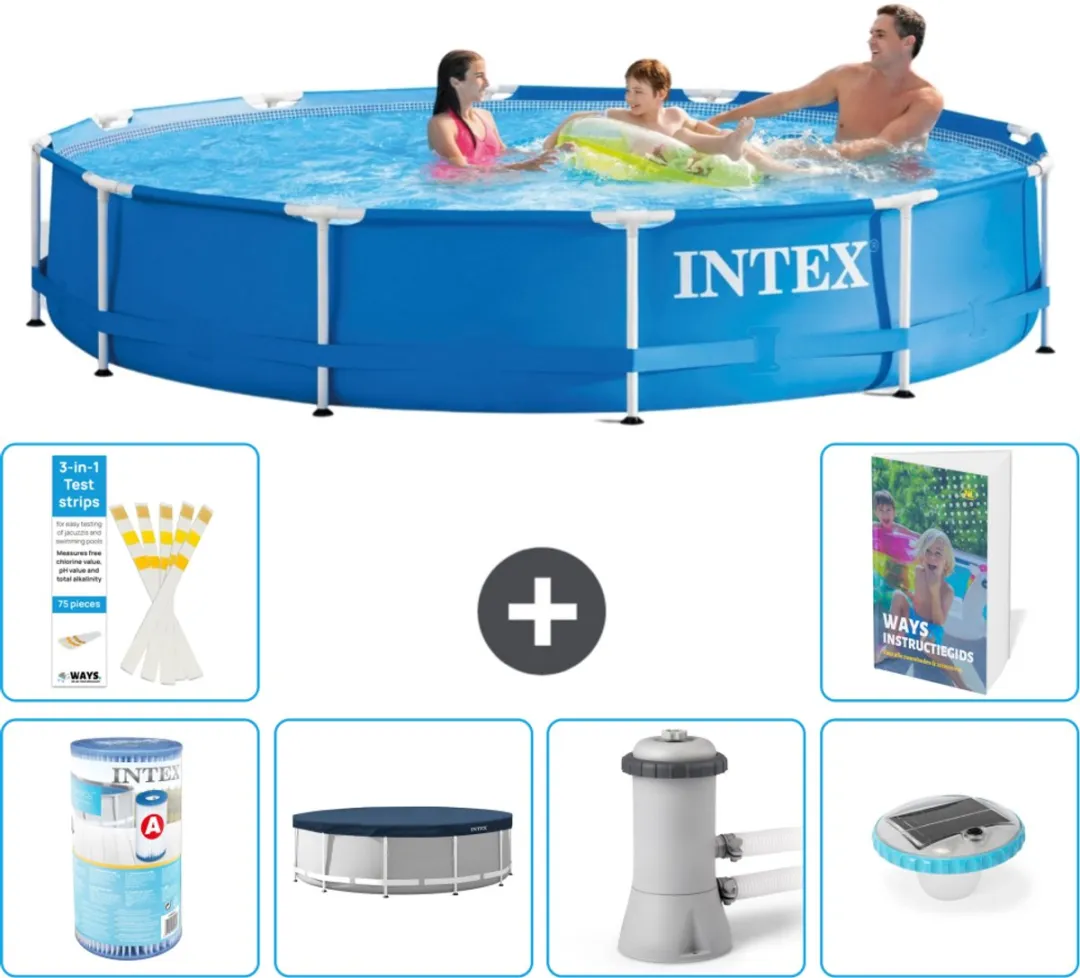 Intex 28210NP-Blauw Rond Frame Zwembad 366x76cm
