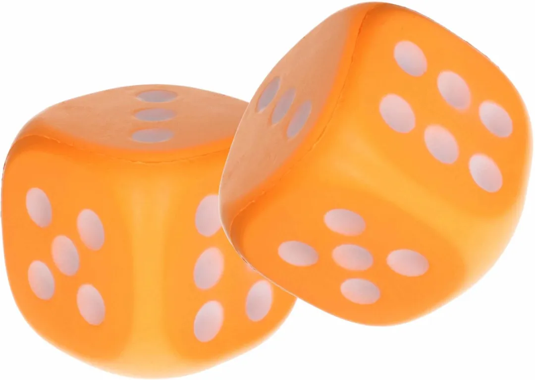 Johntoy Grote Foam Dobbelsteen 12cm - 2 Stuks - Oranje