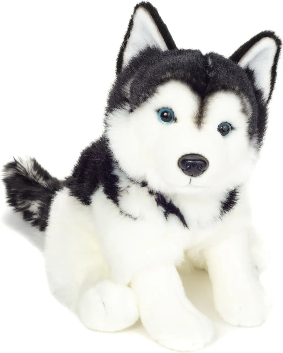 Teddy Hermann Knuffelhond Husky - 30cm - Grijs/Wit