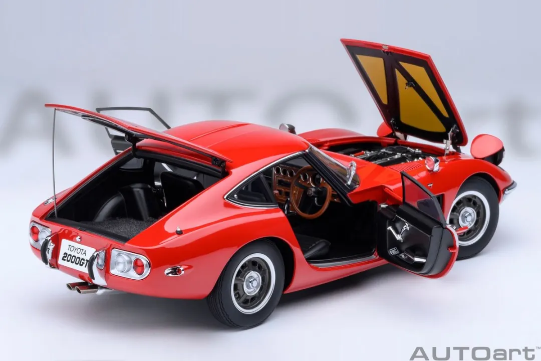 Toyota 2000GT AUTOart 1/18 - Rood - afbeelding 6 van 6