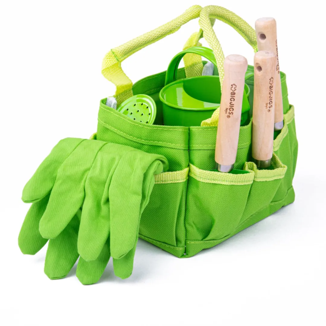 BIGJIGS Small Tote Bag met Gereedschapset BJ279 - Groen