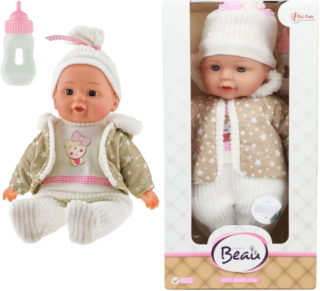 Toi-Toys Babypop Winterkleding & Flesje Blauw - 02156A