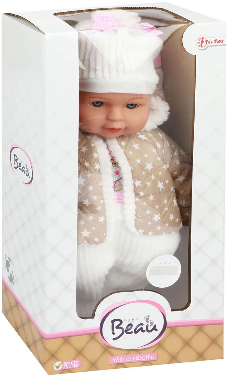 Toi-Toys Babypop Winterkleding & Flesje Blauw - 02156A