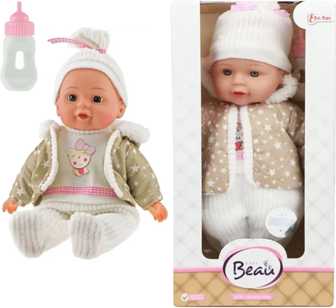 Toi-Toys Babypop Winterkleding & Flesje Blauw - 02156A