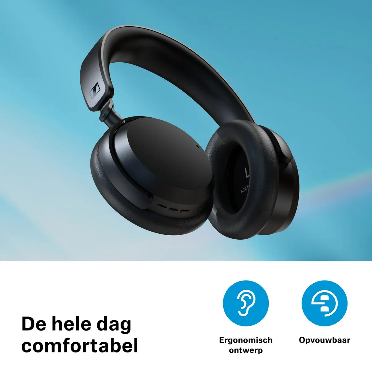 Sennheiser Accentum ACAEBT Black Draadloze Koptelefoon - Noise Cancelling - 50u - Zwart