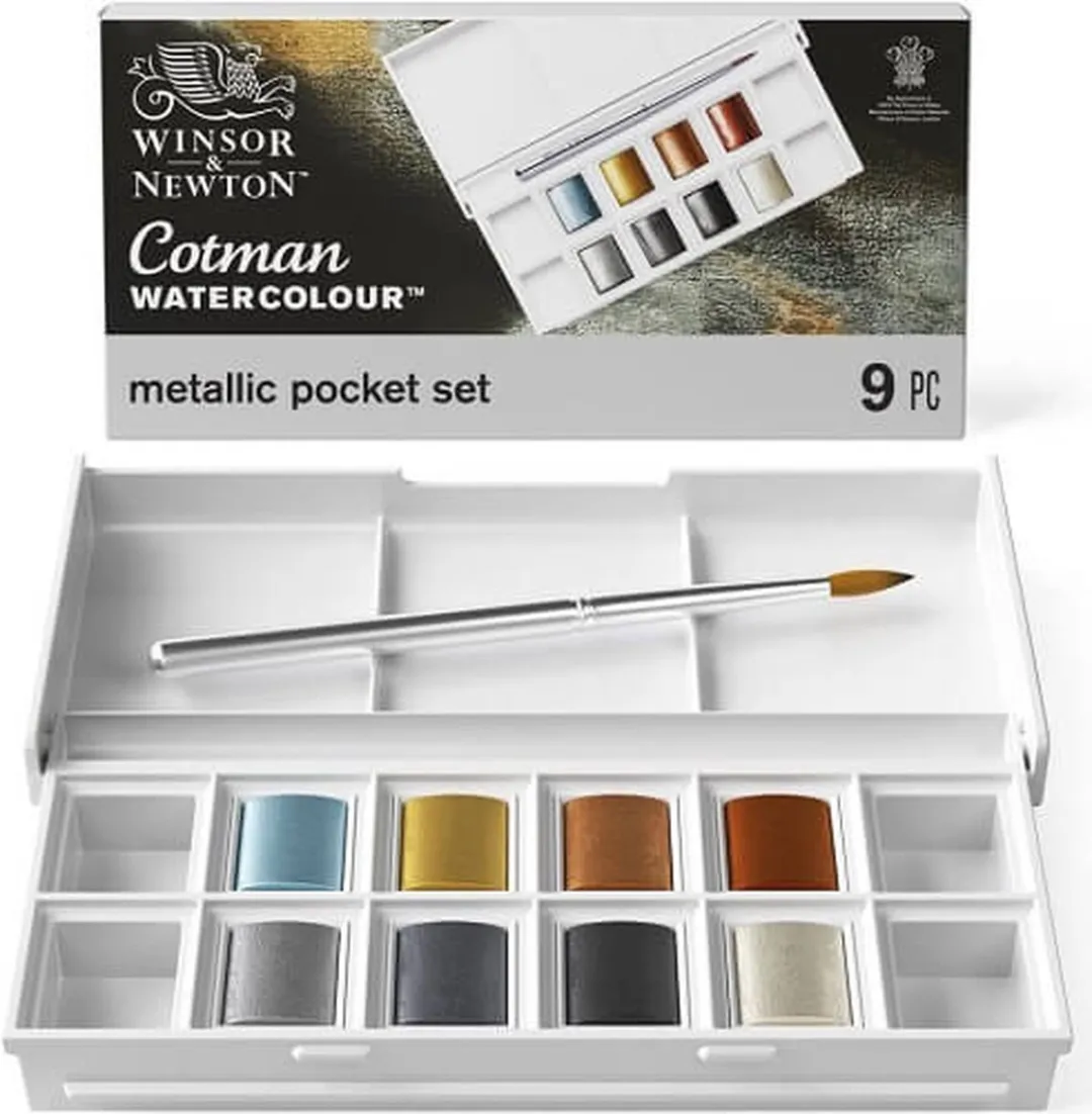 Winsor & Newton Cotman Metallic Pocket Box Aquarelset 8x10g