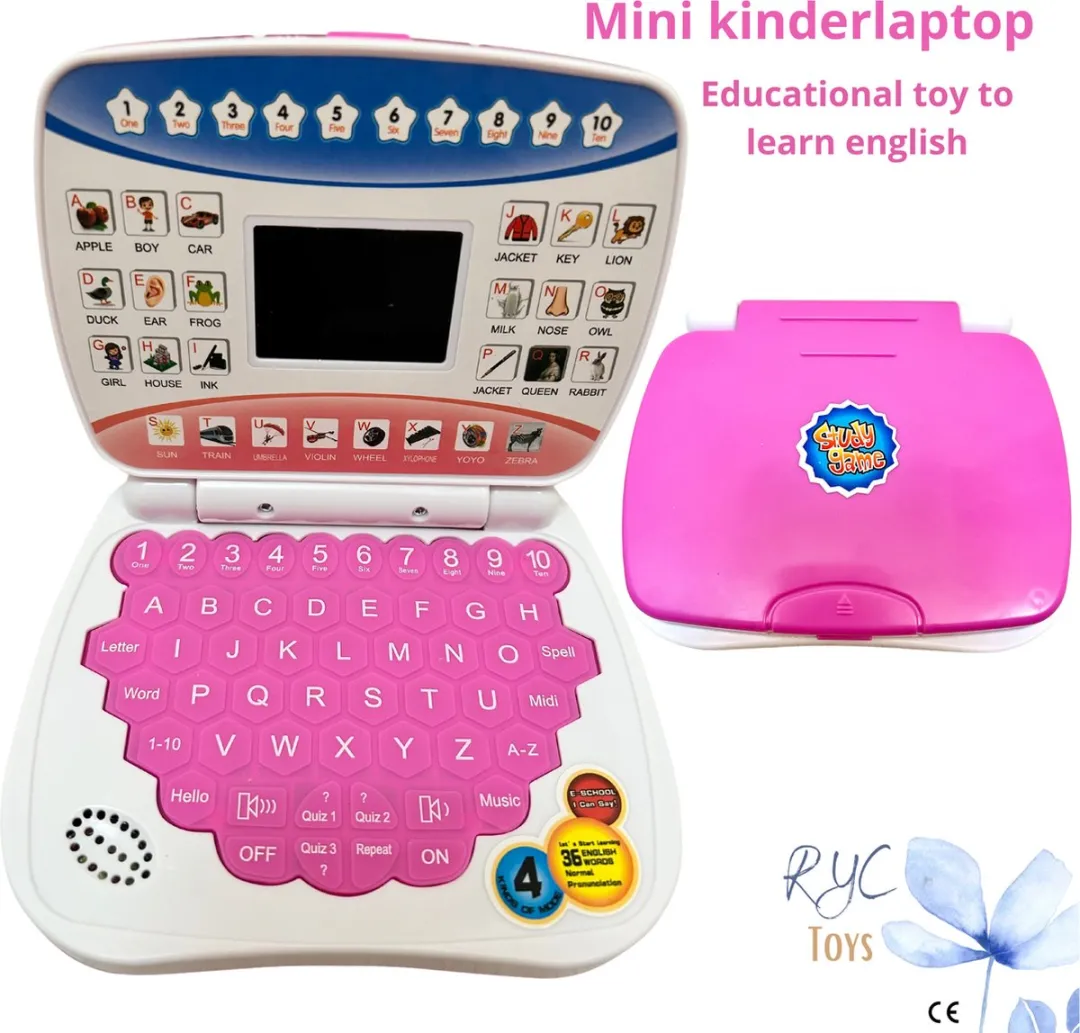 RyC Toys Laptop voor kinderen - Educatieve leercomputer met geluid en licht