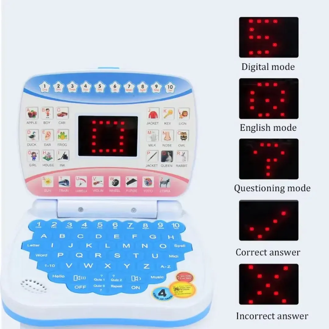 RyC Toys Kinderlaptop Roze - Educatief met geluid en licht - afbeelding 6 van 6