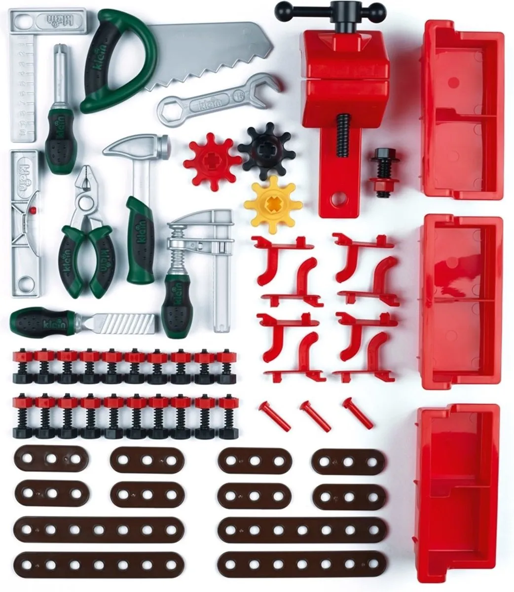 Klein Toys Bosch Mini Multifunctionele Speelgoedwerkbank - 79 Accessoires - Groen
