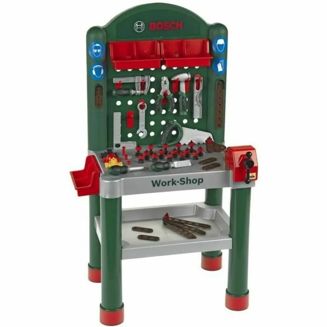 Klein Toys Bosch Mini Multifunctionele Speelgoedwerkbank - 79 Accessoires - Groen