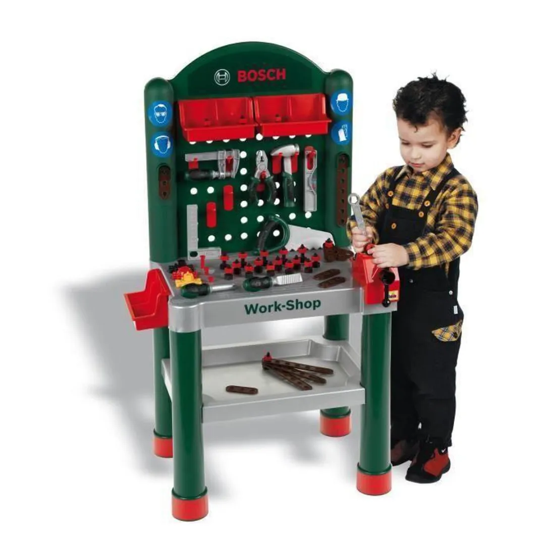 Klein Toys Bosch Mini Multifunctionele Speelgoedwerkbank - 79 Accessoires - Groen