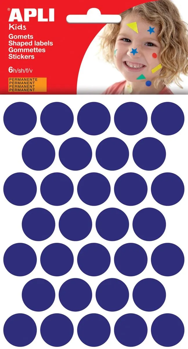 Cirkelstickers Blauw 20mm