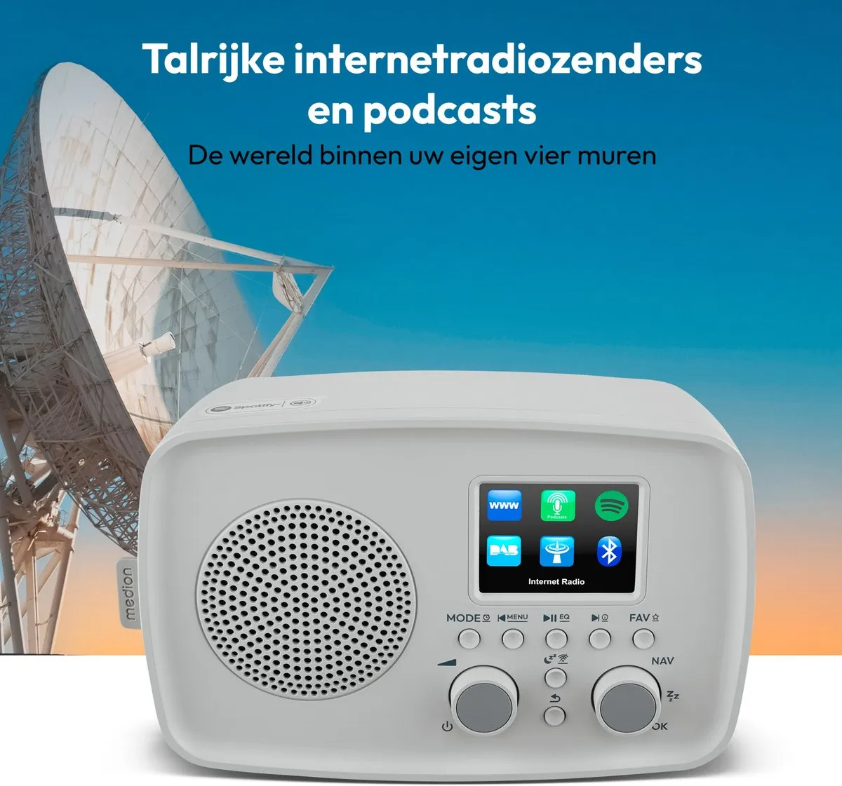Medion MD89318 Internetradio DAB+ grijs