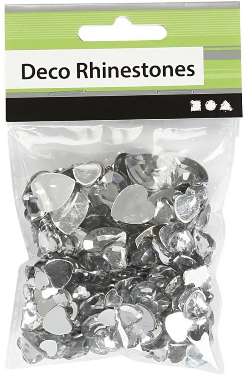 Creativ Company Strasstenen Harten Zilver 252 Stuks