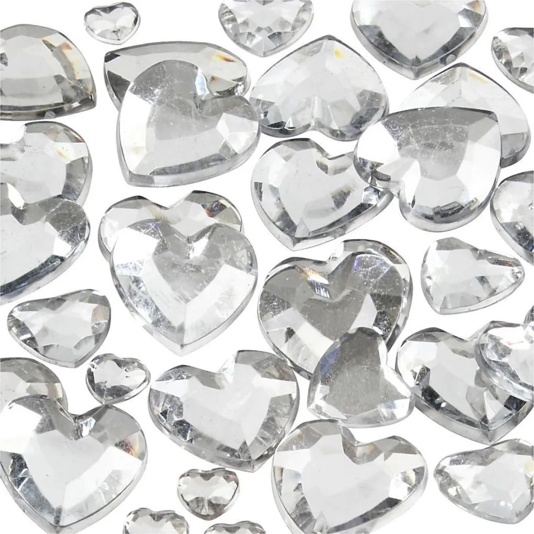 Creativ Company Strasstenen Harten Zilver 252 Stuks
