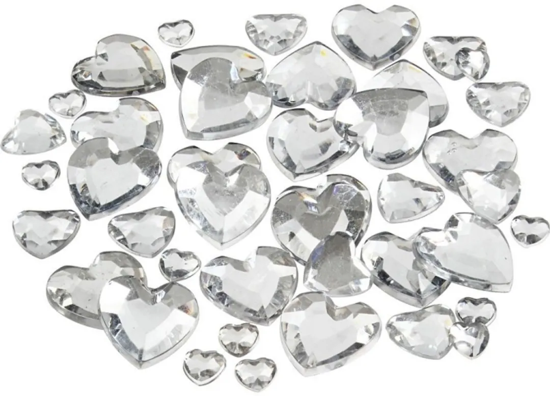 Creativ Company Strasstenen Harten Zilver 252 Stuks