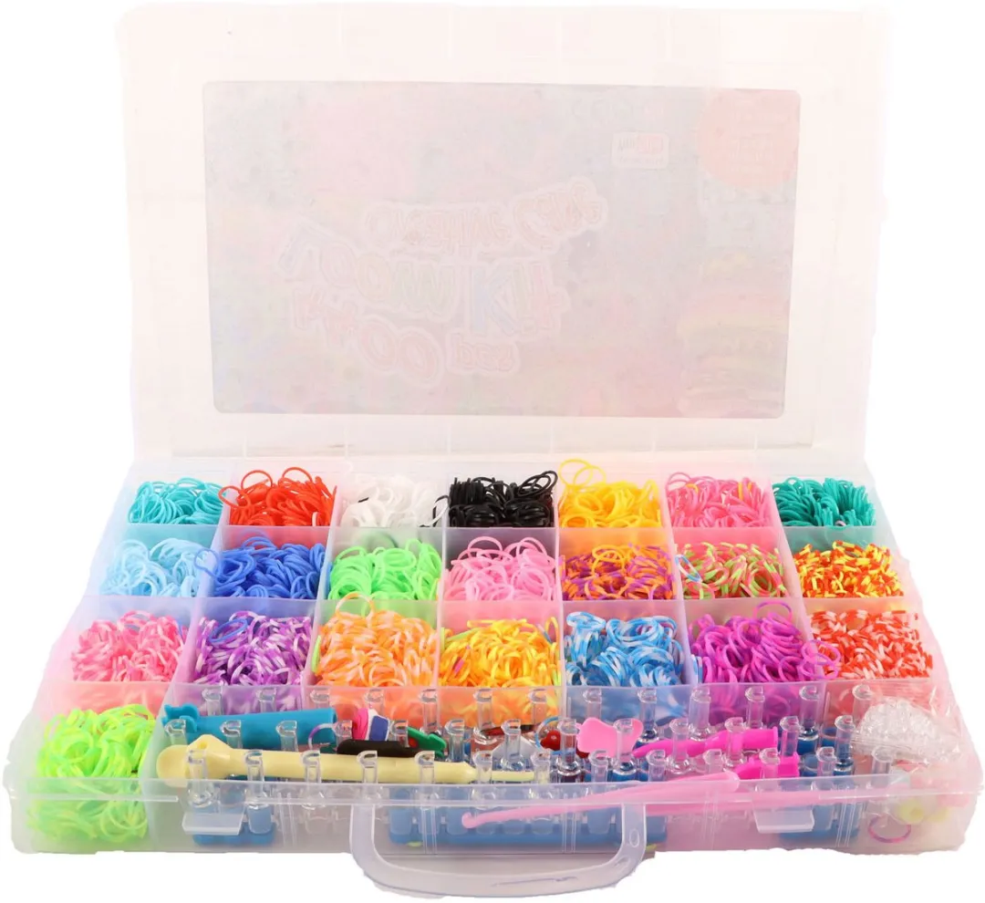 Loombandset creatieve knutselset 4400-delig met opbergbox.