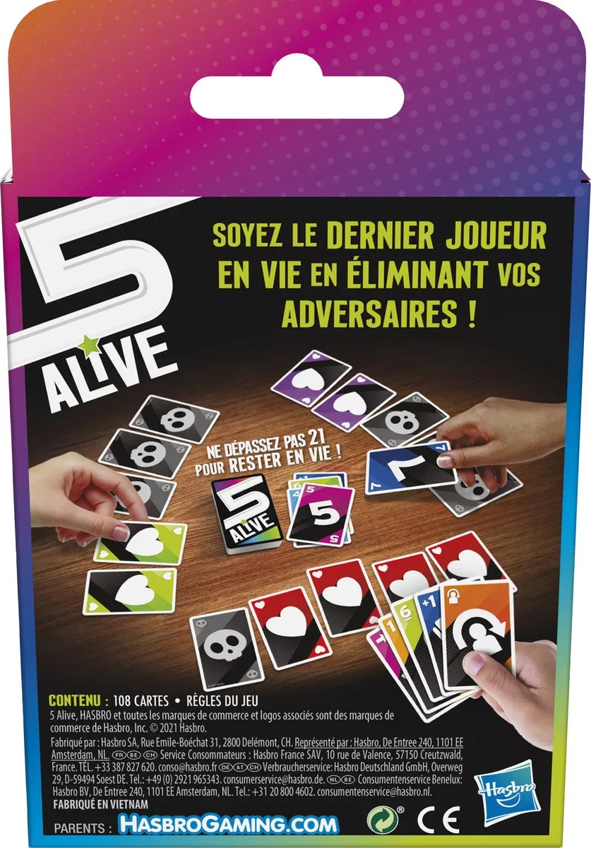 Hasbro Gaming 5 Alive Kaartspel - 2-6 Spelers - afbeelding 6 van 6