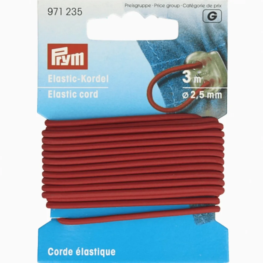 Prym Elastisch Koord 2,5mm Rood - 3m