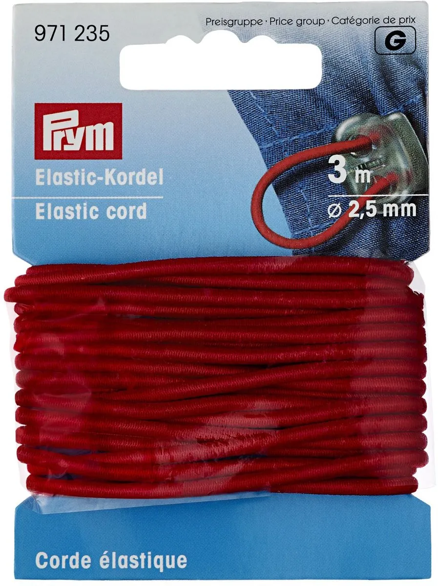 Prym Elastisch Koord 2,5mm Rood - 3m