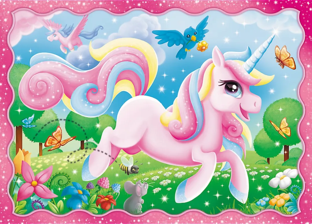Trefl Unicorns & Magie Puzzelset 4-in-1 - 70 Stuks - Multi
