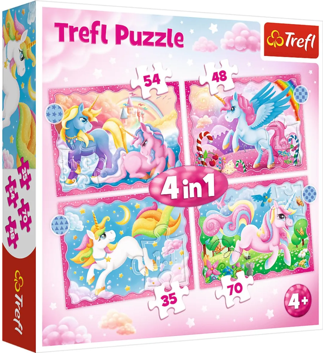 Trefl Unicorns & Magie Puzzelset 4-in-1