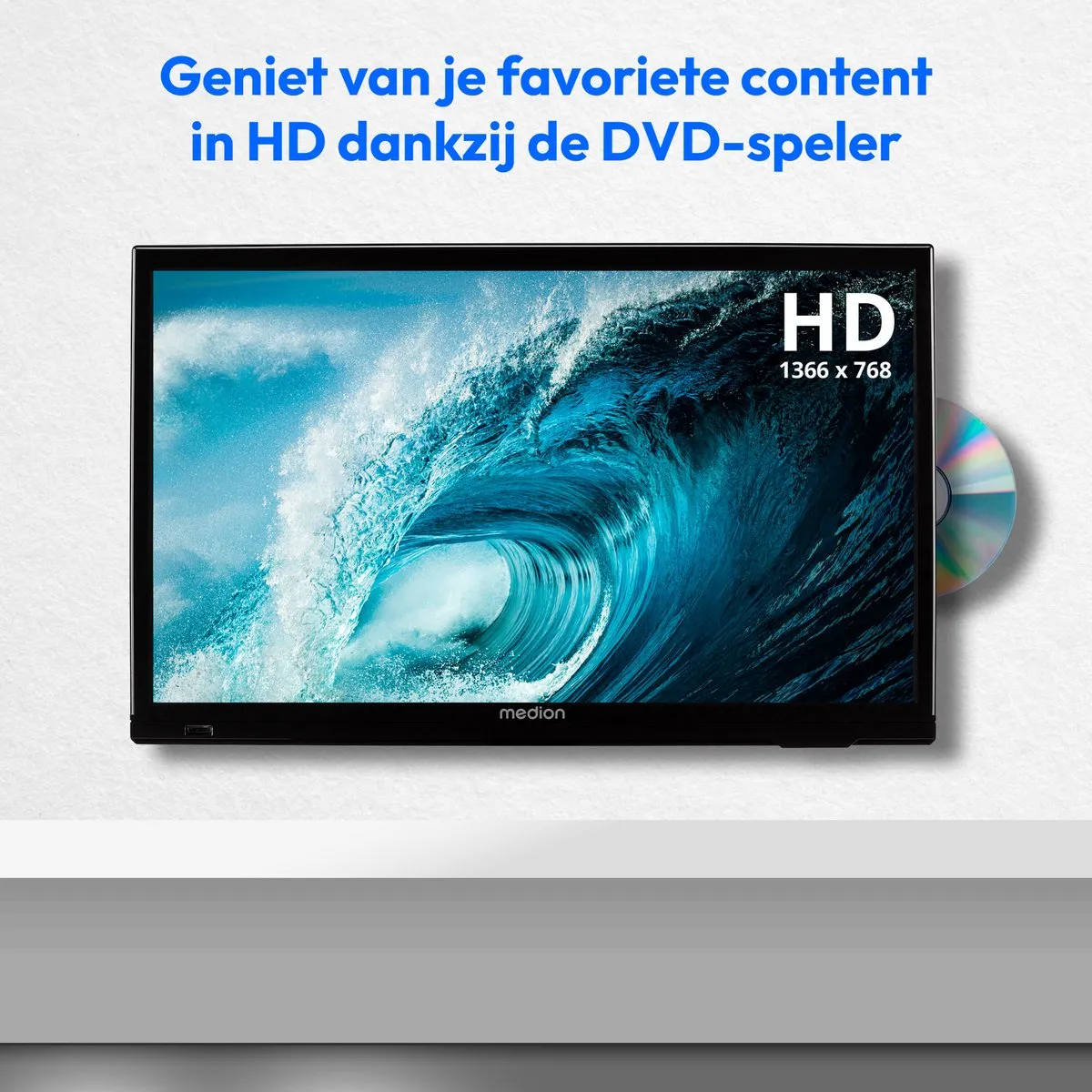 Medion E8192501 19 inch HD-tv - 12V - Drievoudige tuner - Zwart