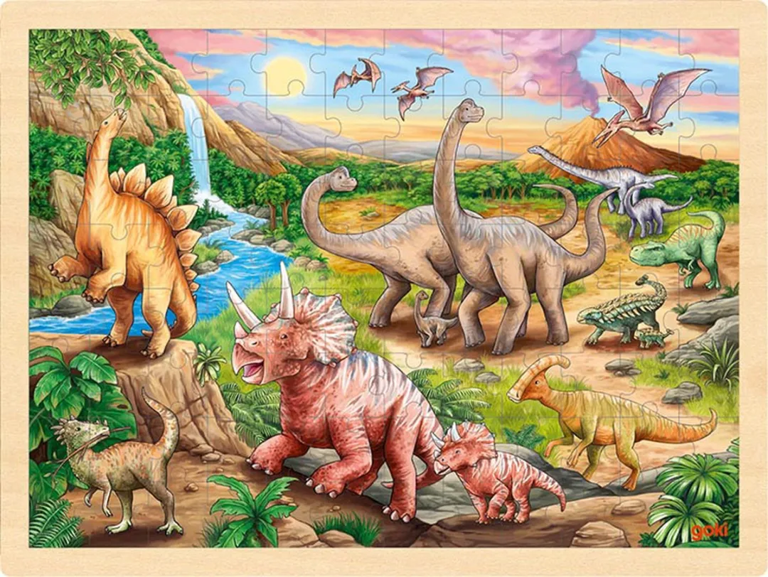 Goki Dinosaur Track Puzzle 96 Stuks