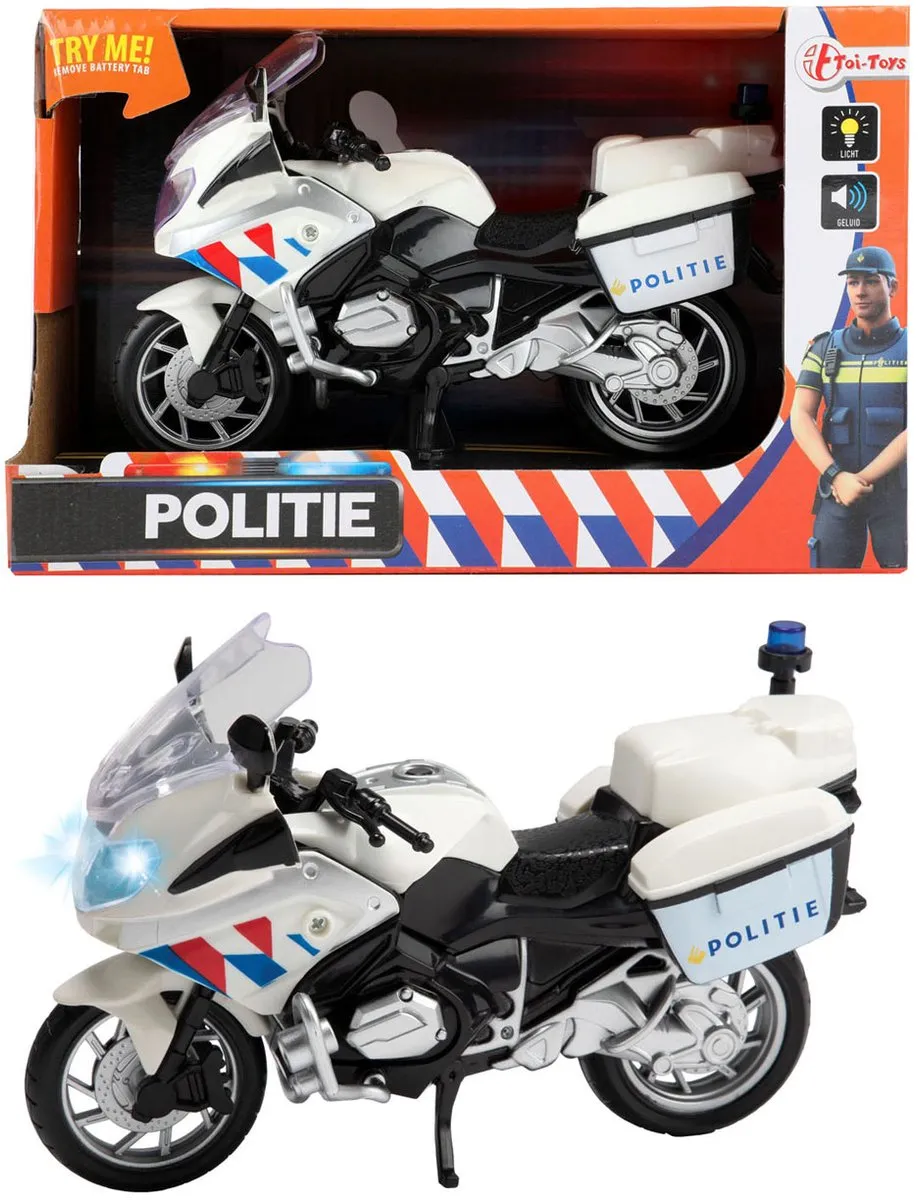Toi-Toys Politiemotor 29654A - Licht & Geluid - Wit