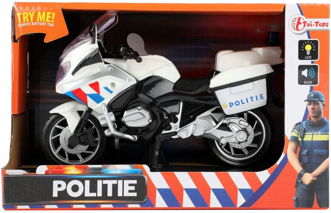 Toi-Toys Politiemotor 29654A - Licht & Geluid - Wit