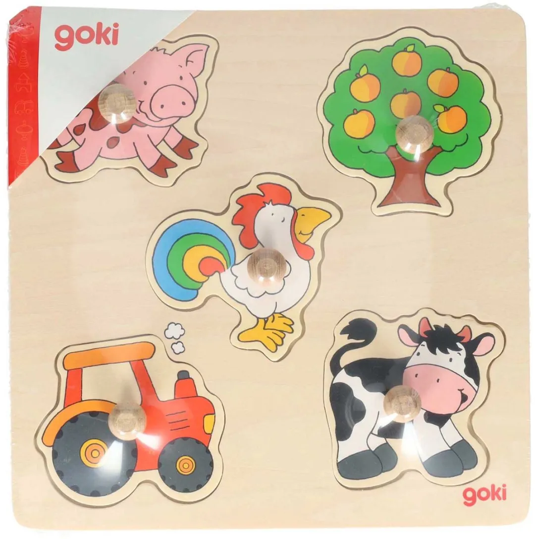 Goki Countryside Lift-Out Puzzle 5 Stuks - Multicolor