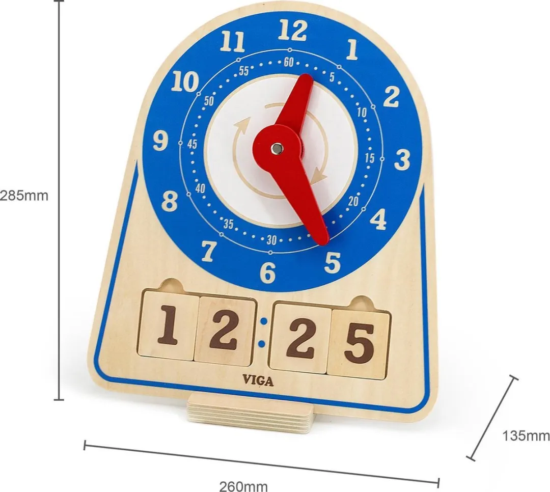 New Classic Toys Viga Houten Leerklok 44547 - Educatief Speelgoed