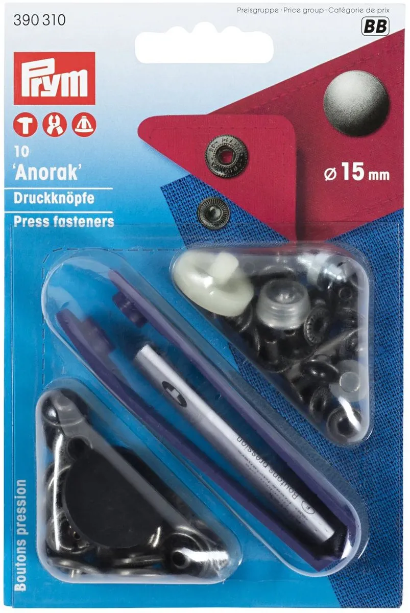 Prym Anorak Drukknopen 15mm - 10 Stuks - Oudijzer