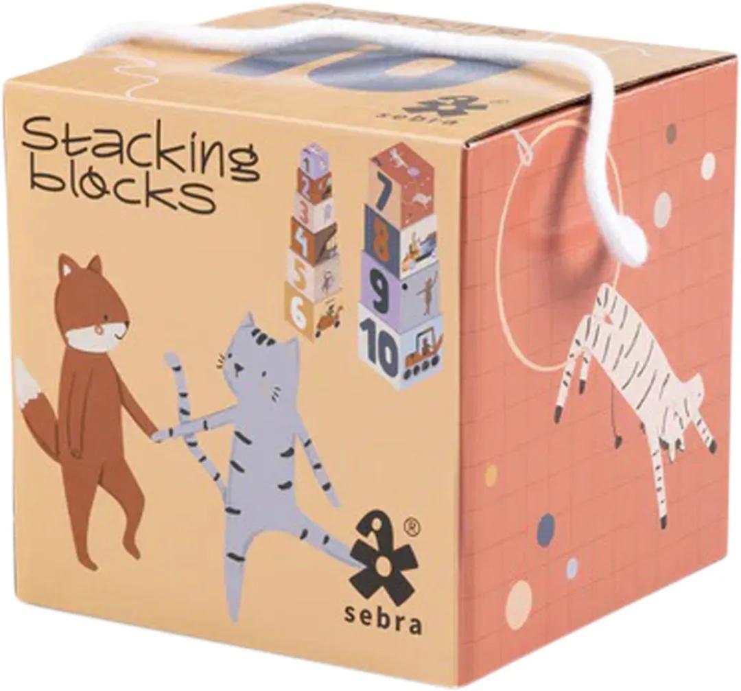 Sebra Teeny Toes Busy Builders Stapeltoren - 10 Stukken - Geel
