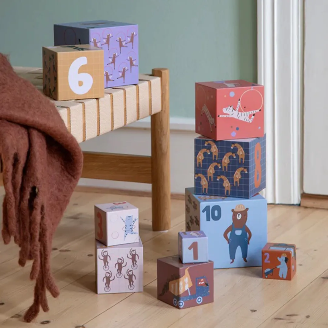 Sebra Teeny Toes Busy Builders Stapeltoren - 10 Stukken - Geel