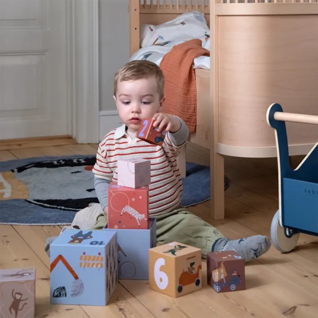 Sebra Teeny Toes Busy Builders Stapeltoren - 10 Stukken - Geel