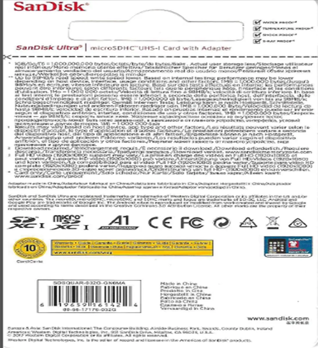 SanDisk Ultra MicroSDHC 32GB UHS-I A1 - met adapter