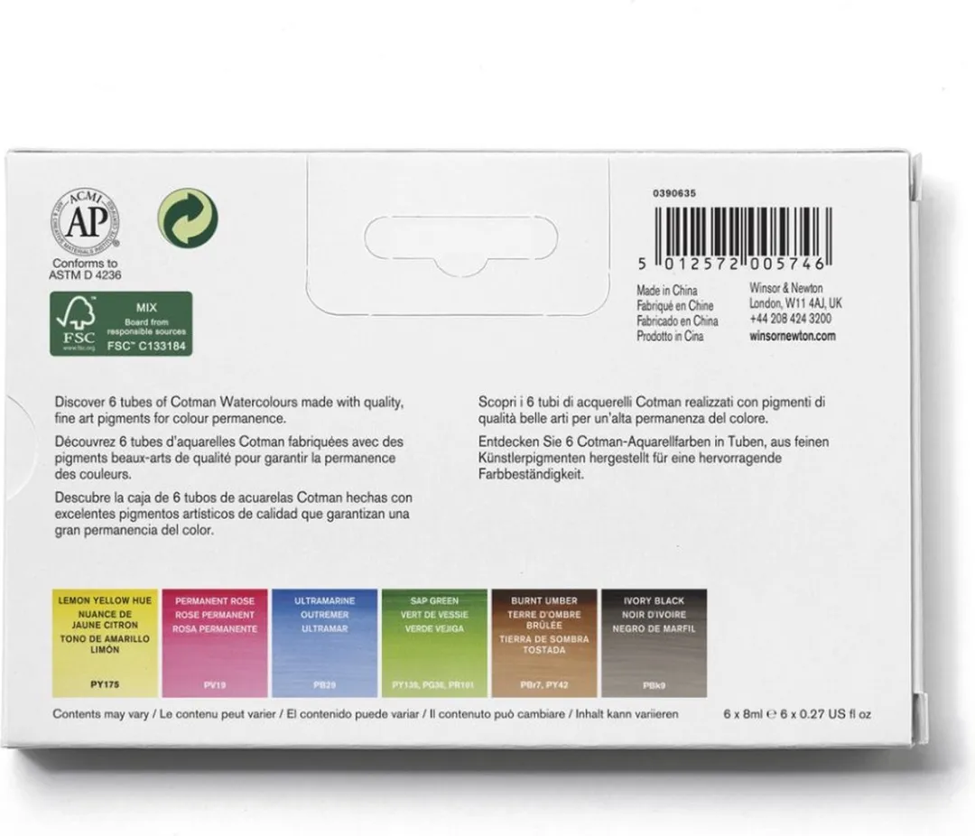 Winsor & Newton Cotman Aquarelset 8 Tubes 8ml