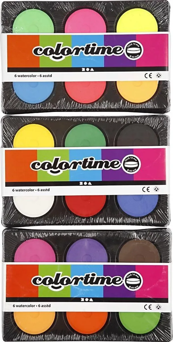Colortime Waterverf Palet 6 Kleuren