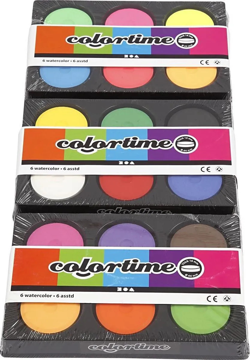 Colortime Waterverf Palet 6 Kleuren
