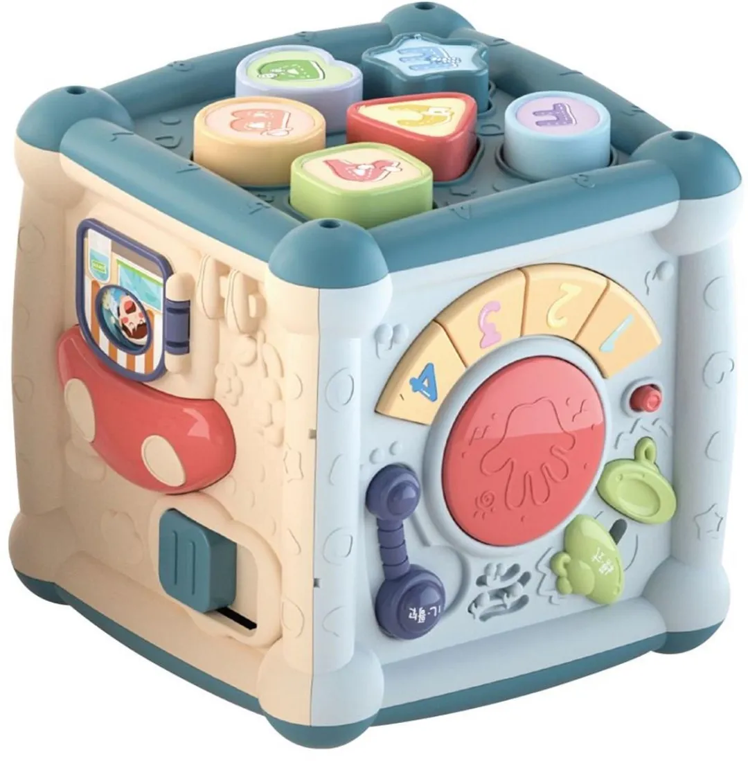 Luna Toys Activiteiten Kubus – Muziek & Licht – 15×15×20 cm – Educatief Baby Speelgoed