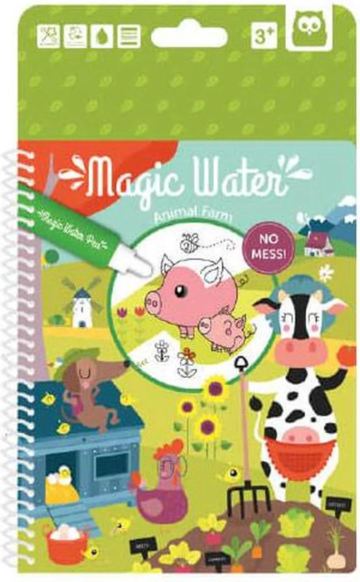 Eurekakids Magic Tekenboek met Water - Water Doodle Boek Boerderij - Tekenen met Waterstift