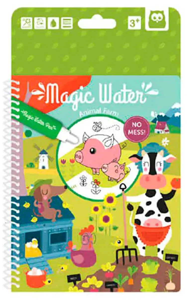 Eurekakids Magic Tekenboek met Water - Water Doodle Boek Boerderij - Tekenen met Waterstift