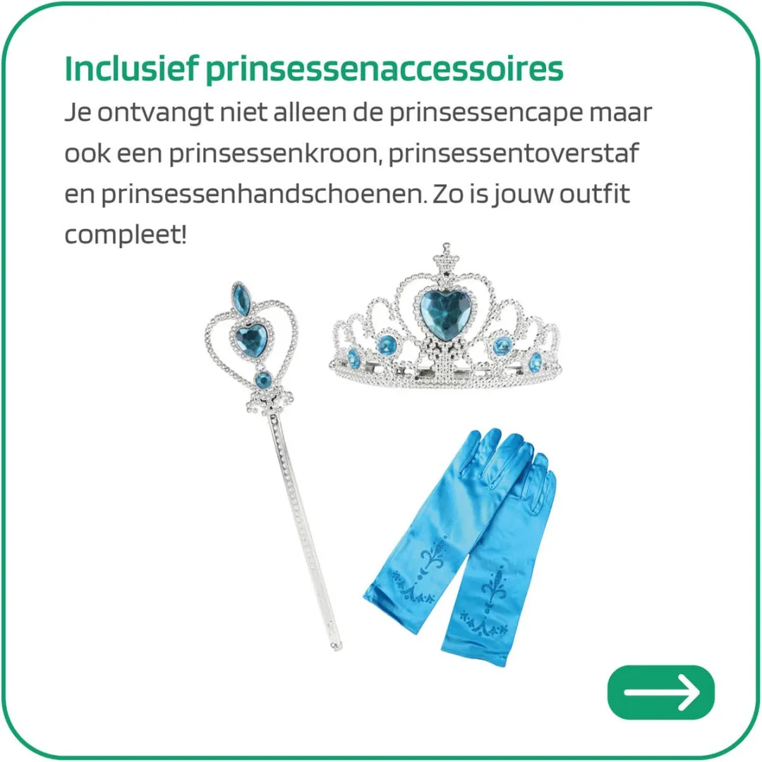 Jobber Toys Prinsessenjurk Mantel - Blauw - One Size