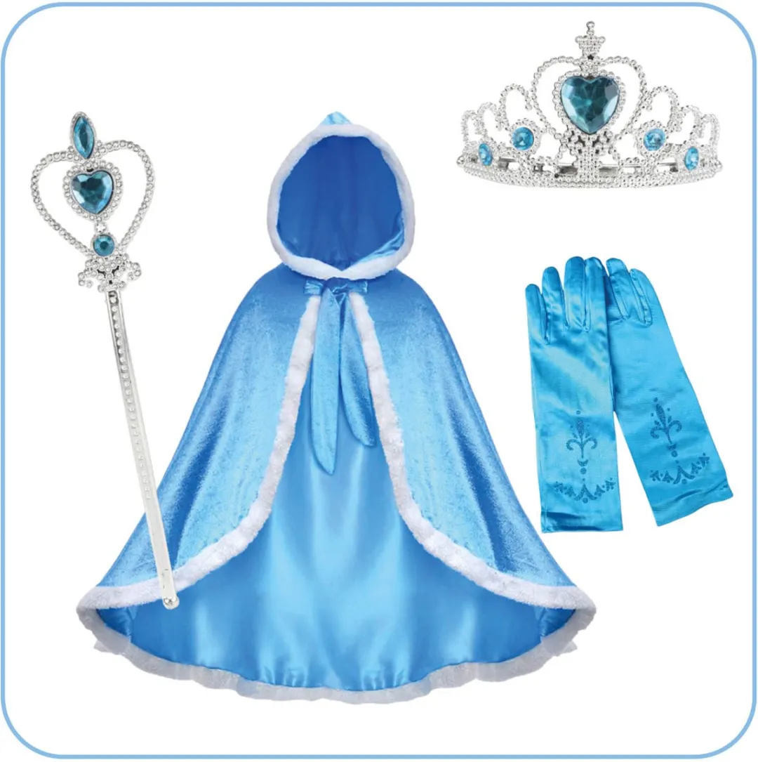 Jobber Toys Prinsessenjurk Mantel - Blauw - One Size