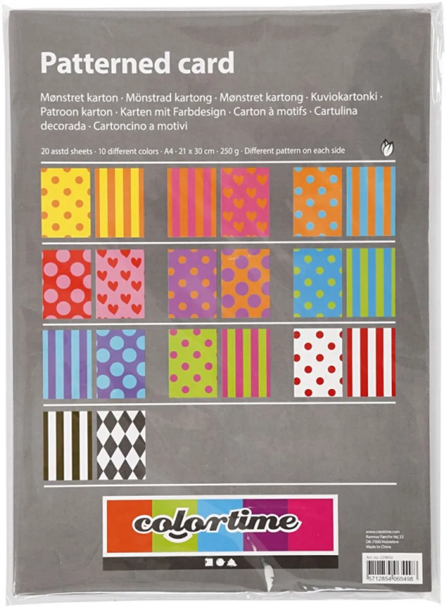 Creativ Company Creotime Patroonkarton A4 - 20 Stuks Multicolor
