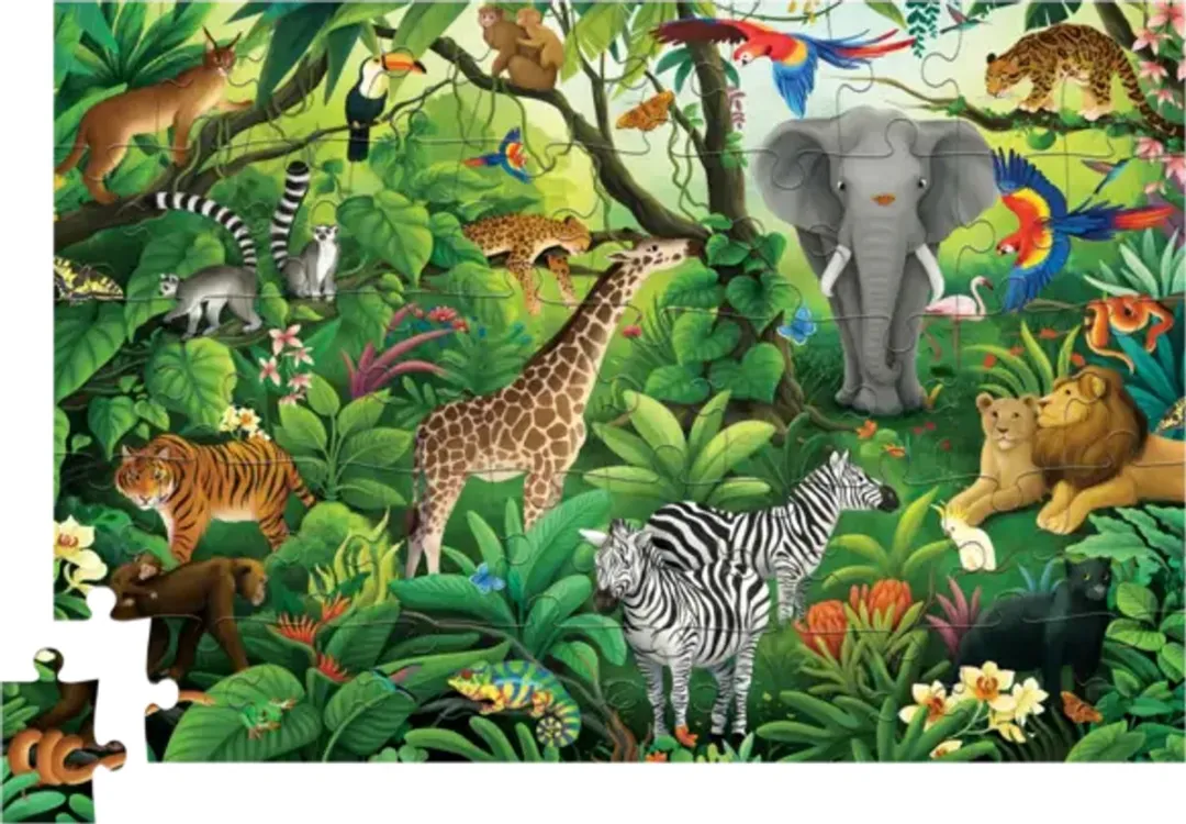 Crocodile Creek Holografisch Jungle Puzzel 50 Stuks CC78094 - Multicolor