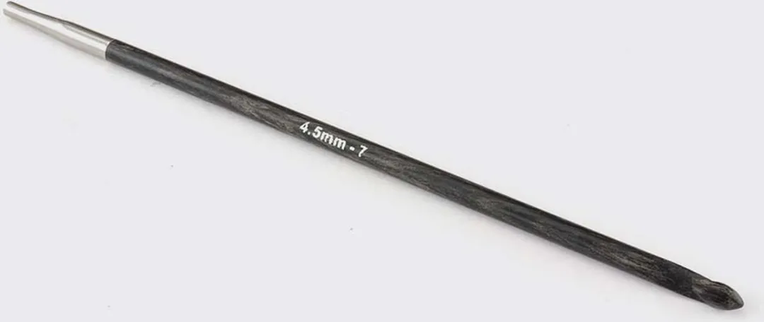 KnitPro Dreamz Tunische Haaknaald 4.50mm - Hout - Grey Onyx