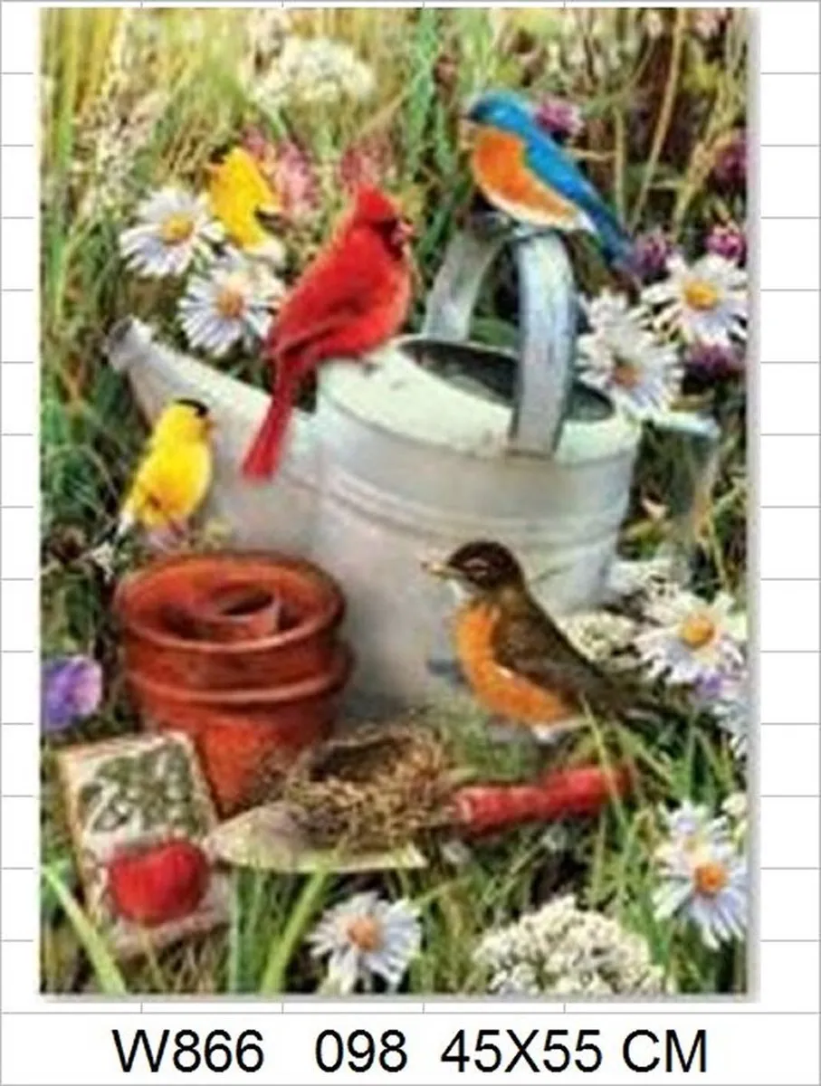 VDTOYS Diamond Painting VDTA098 Groot - 45x55cm Vogelentuin